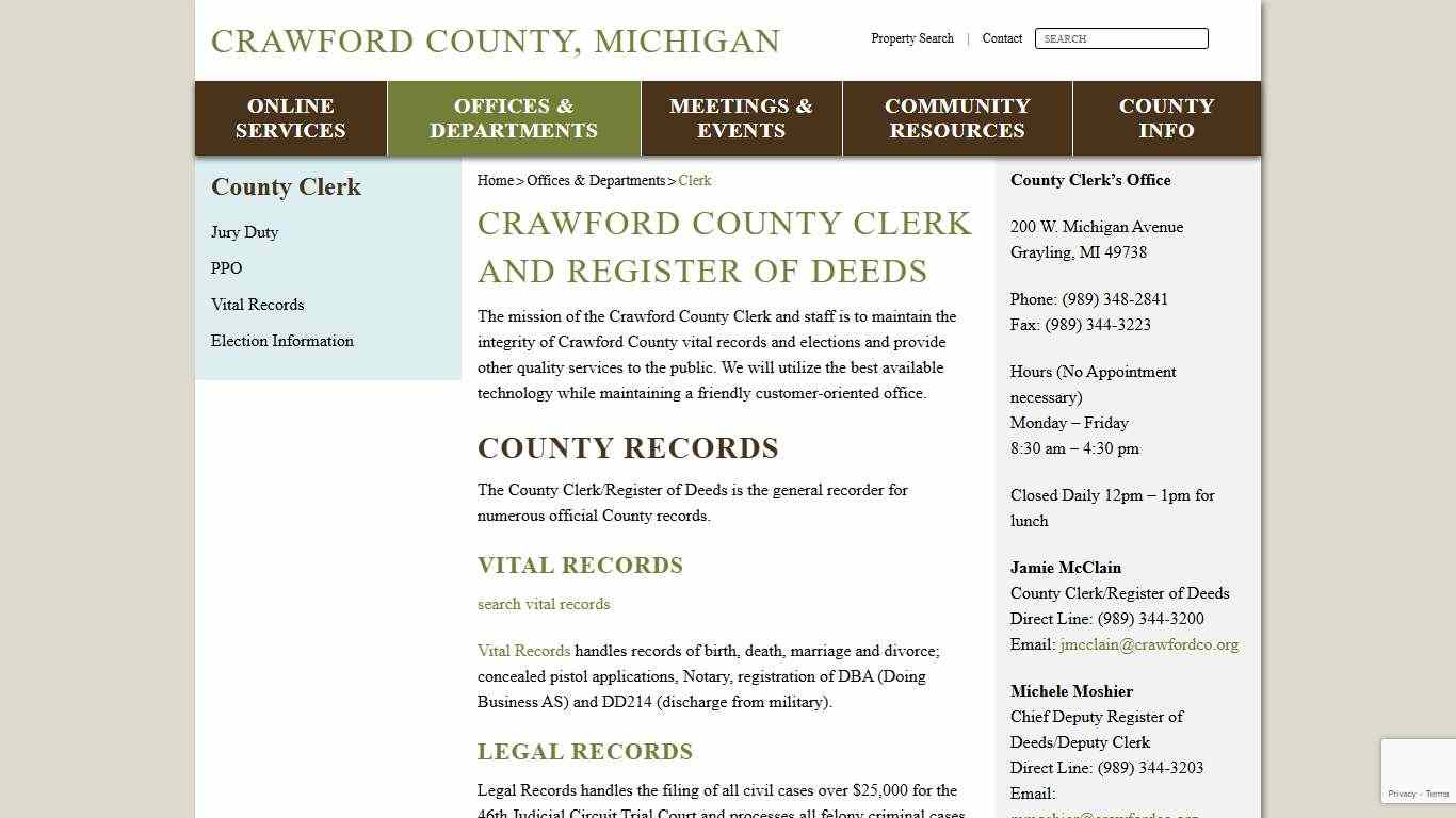 Crawford County Michigan Clerk